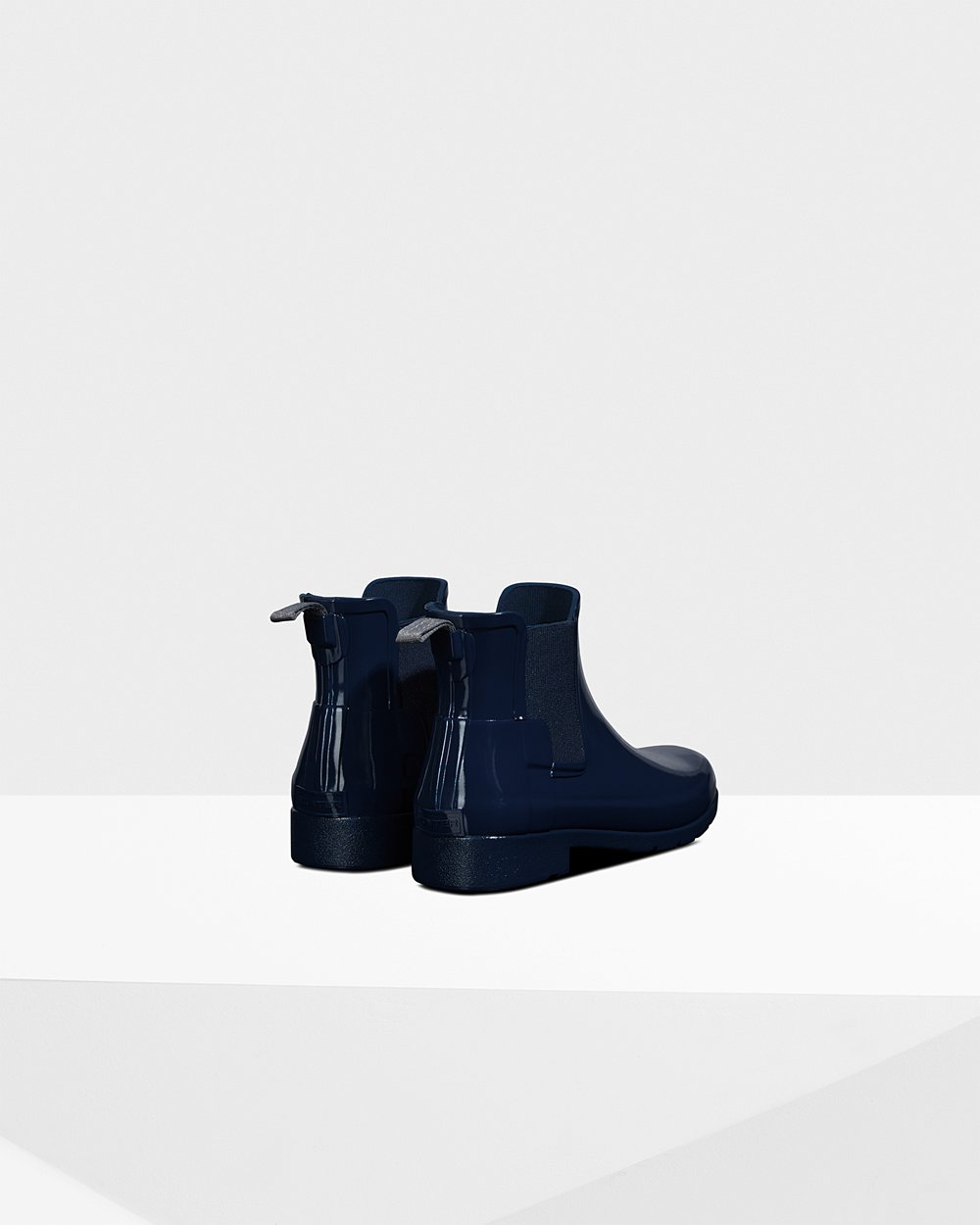 Women Hunter Refined Gloss Slim Fit | Chelsea Boots Navy | NZ-79028-MNFJ